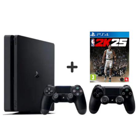 SONY PLAYSTATION 4 SLIM 500 GB SU DVIEM PULTELIAIS + NBA 2K25