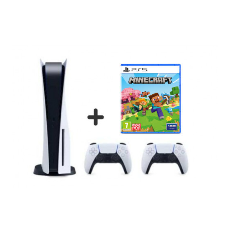 SONY PLAYSTATION 5 DISC 825 GB + MINECRAFT + PAPILDOMAS PULTELIS