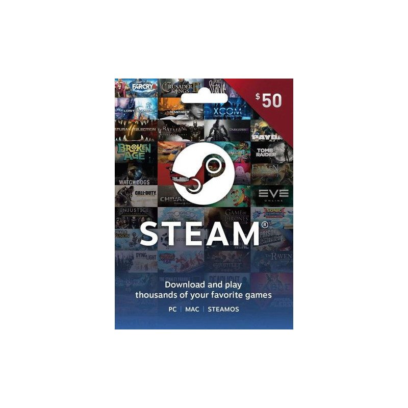 Steam Wallet Gift Card 50 USD Steam Key UNITED STATES