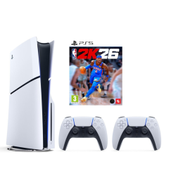 SONY PLAYSTATION 5 SLIM DISC SU DVIEM PULTELIAIS + NBA 2K26