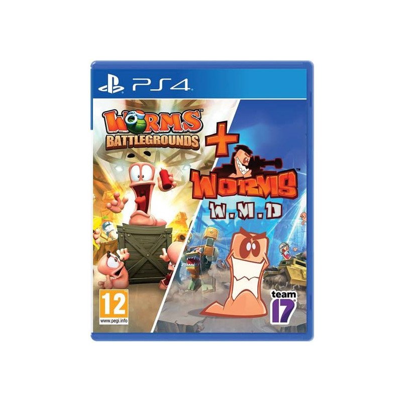 WORMS BATTLEGROUNDS + WORMS W.M.D PS4 naudotas