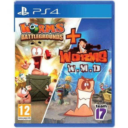 WORMS BATTLEGROUNDS + WORMS W.M.D PS4 naudotas