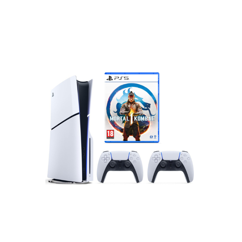 SONY PLAYSTATION 5 SLIM DISC + PAPILDOMAS PULTAS +MORTAL KOMBAT 1  naudotas