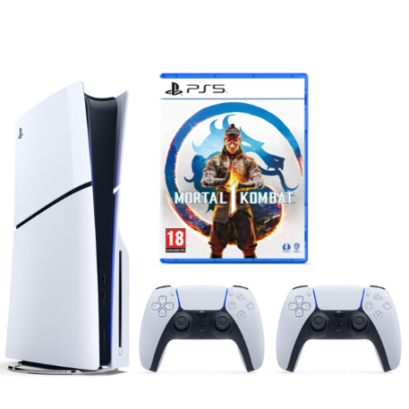 SONY PLAYSTATION 5 SLIM DISC + PAPILDOMAS PULTAS +MORTAL KOMBAT 1  naudotas