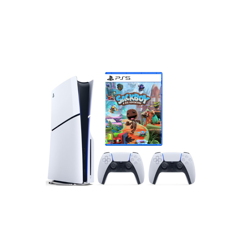 SONY PLAYSTATION 5 SLIM DISC + PAPILDOMAS PULTAS + SACKBOY naudotas