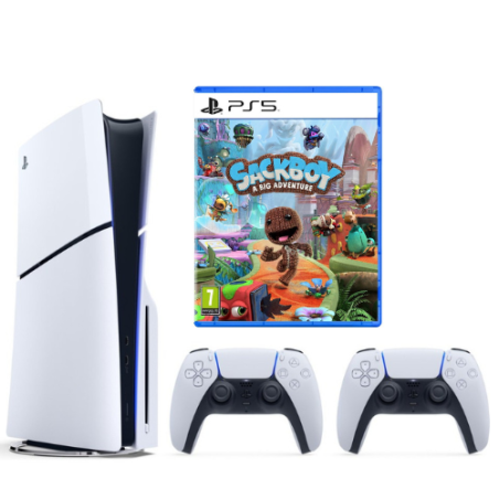 SONY PLAYSTATION 5 SLIM DISC + PAPILDOMAS PULTAS + SACKBOY naudotas