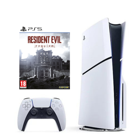 SONY PLAYSTATION 5 SLIM DISC + RESIDENT EVIL REQUIEM naudotas