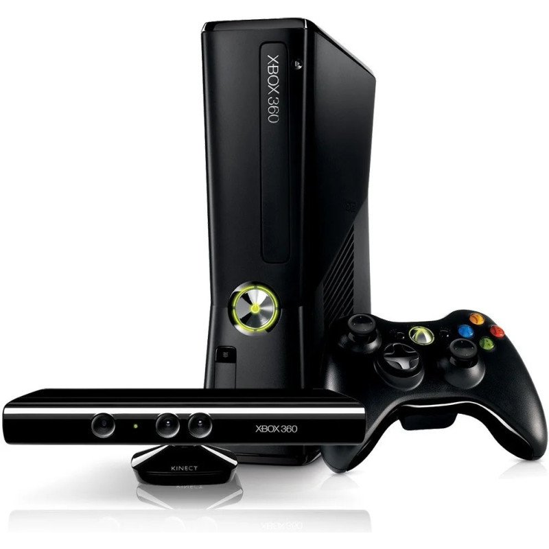 XBOX 360 SLIM ATRIŠTAS, SU ĮRAŠYTAIS ŽAIDIMAIS VIDUJE + KINECT naudotas