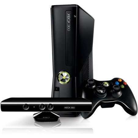 XBOX 360 SLIM ATRIŠTAS, SU ĮRAŠYTAIS ŽAIDIMAIS VIDUJE + KINECT naudotas